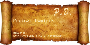 Preiszl Dominik névjegykártya
